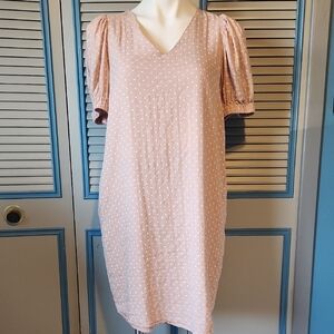 Davi & Dani Blush Polka Dot Midi Dress